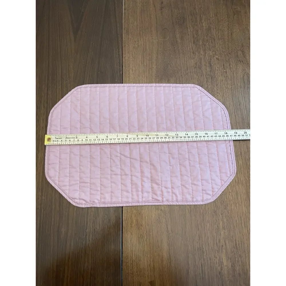 Grandma Core:Vintage 80s -90's Mauve (Pink) quilted Placemats Set Of 4